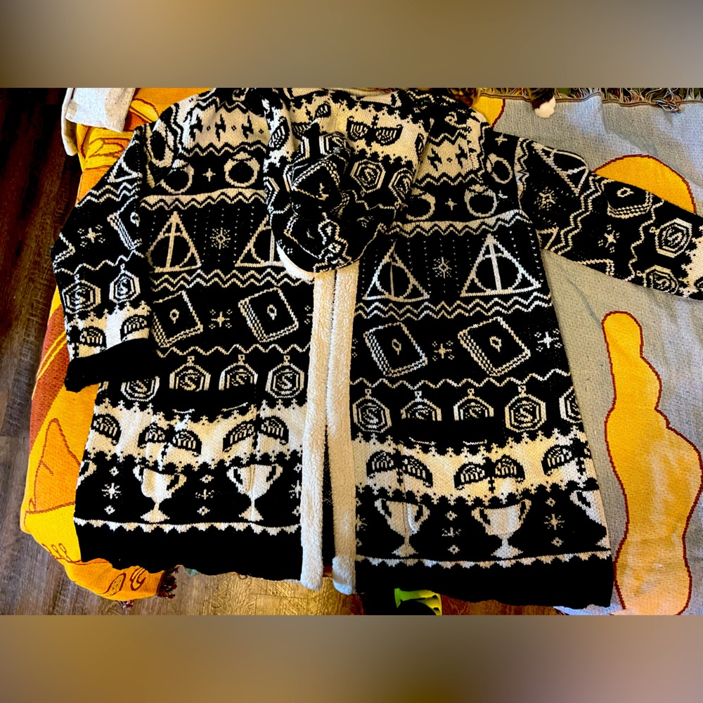 Cozy Harry Potter fuzzy long cardigan